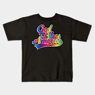 God Bless America Rainbow logo Kids T-Shirt